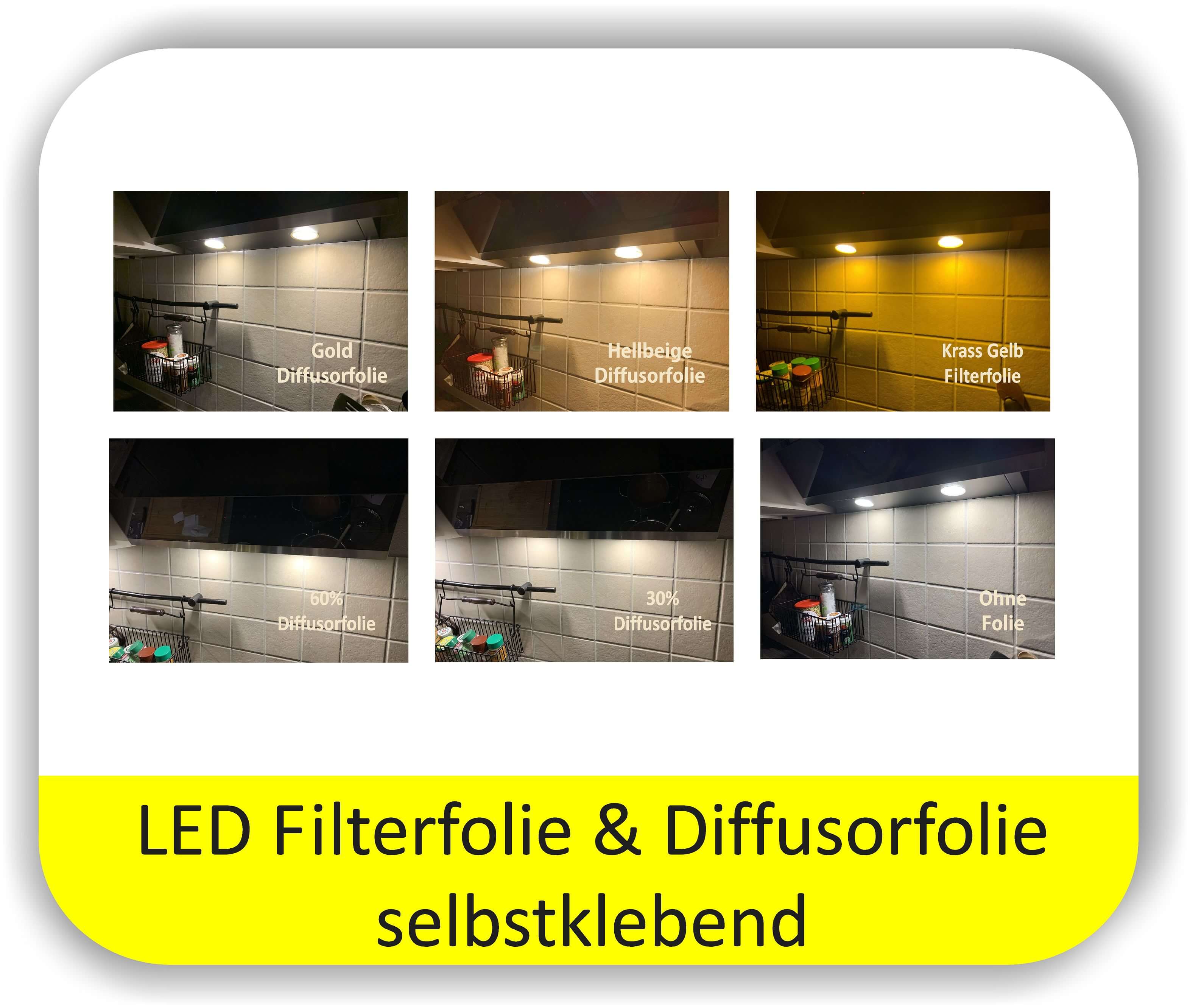Zuschnitt LED Filterfolie Gold - Diffusorfolie - Warmlicht