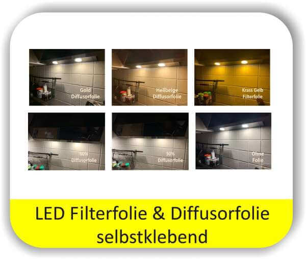 LED Farbfolien Potpourri Mix Farben - LED Warmlichtfilter