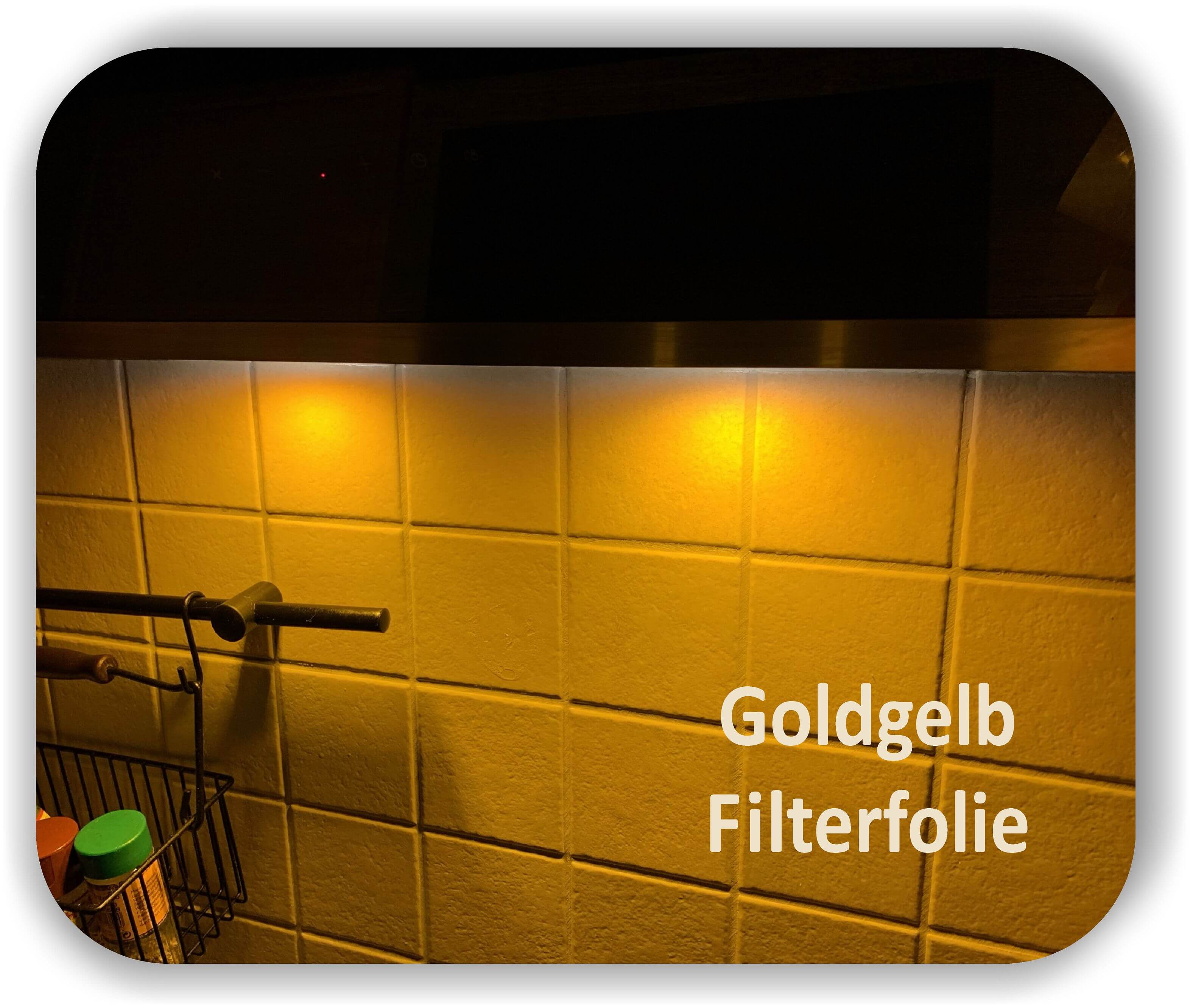 Zuschnitt Warmlicht Goldgelb - Diffusorfolie - LED Farbfolien
