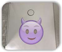 Anti-Rutsch Folie mit Digitaldruck - Strichgesicht - Lächelndes Teufelchen
