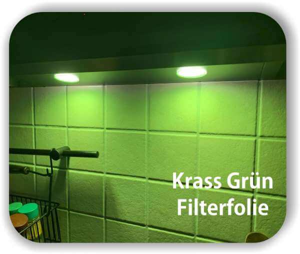 Zuschnitt Krass Grün- LED Filterfolie - Farbfilterfolie
