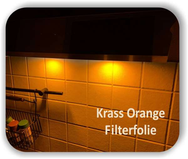 Zuschnitt Krass Orange - LED Filterfolie - LED Warmlichtfilter