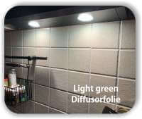 Zuschnitt LED Tönungsfolie Warmlicht Hellgrün - LED Filterfolie