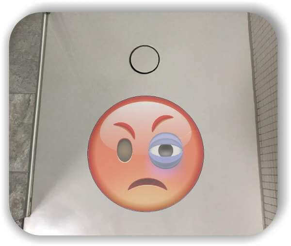 Anti-Rutsch Folie mit Digitaldruck - Strichgesicht - Wütendes Gesicht