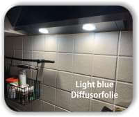 Zuschnitt Diffusorfolie Warmlicht Hellblau - LED Filterfolie