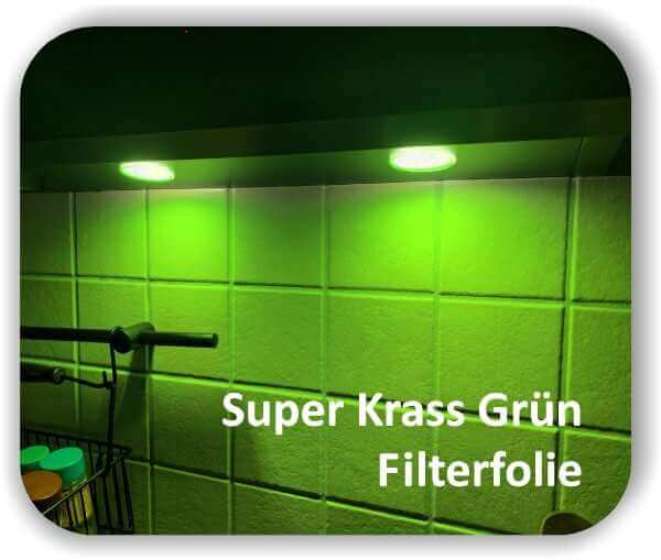 Zuschnitt Super Krass Grün- LED Filterfolie - Farbfilterfolie