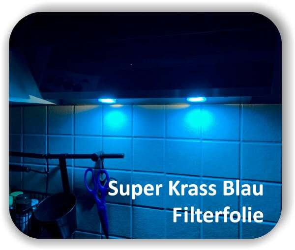 Zuschnitt Super Krass Blau - LED Farb Filter Folie - LED Tönungsfolie
